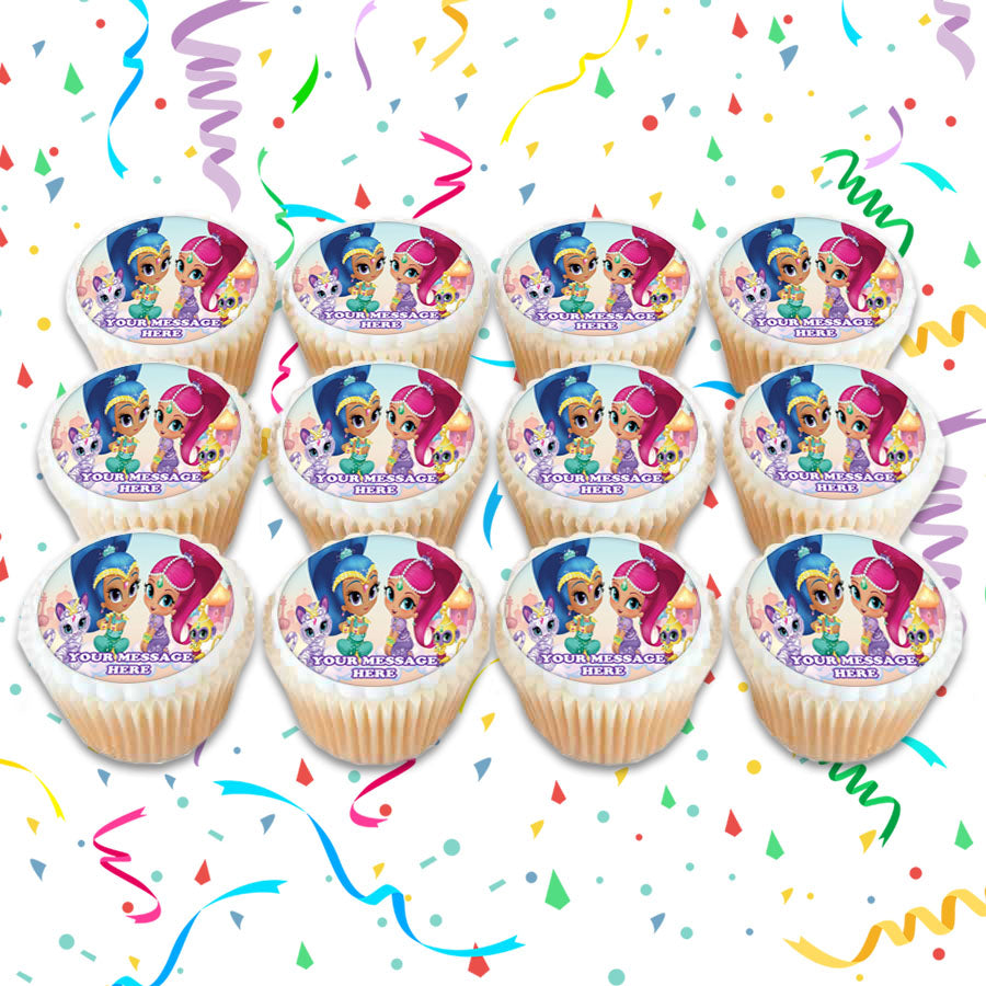 Shimmer And Shine Edible Cupcake Toppers (12 Images) Cake Image Icing Sugar Sheet Edible Cake Images