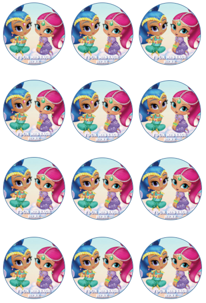Shimmer And Shine Edible Cupcake Toppers (12 Images) Cake Image Icing Sugar Sheet Edible Cake Images