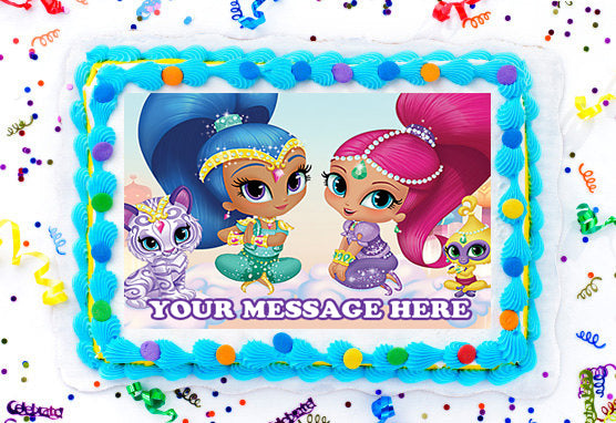 Shimmer And Shine Edible Image Cake Topper Personalized Birthday Sheet Decoration Custom Party Frosting Transfer Fondant