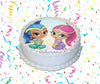Shimmer And Shine Edible Image Cake Topper Personalized Birthday Sheet Custom Frosting Round Circle