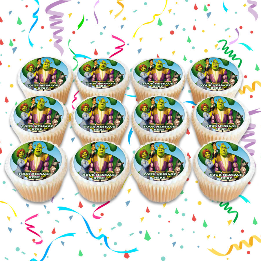 Shrek Edible Cupcake Toppers (12 Images) Cake Image Icing Sugar Sheet Edible Cake Images