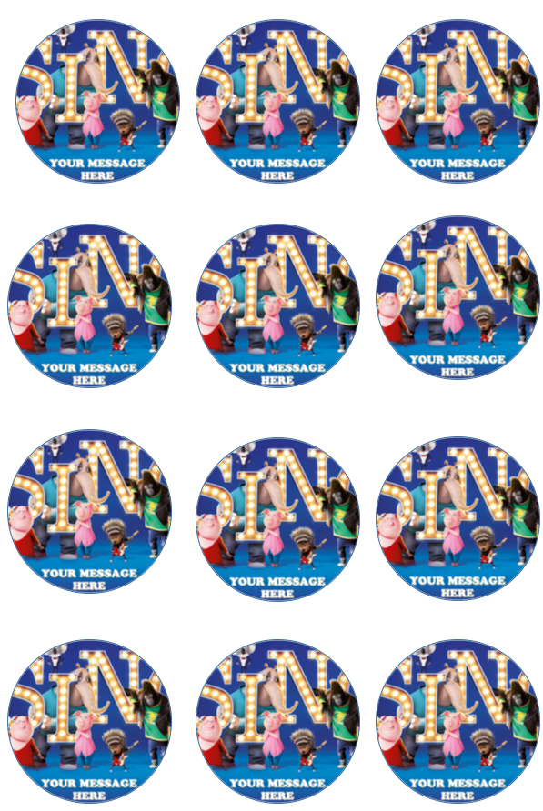 Sing Edible Cupcake Toppers (12 Images) Cake Image Icing Sugar Sheet Edible Cake Images