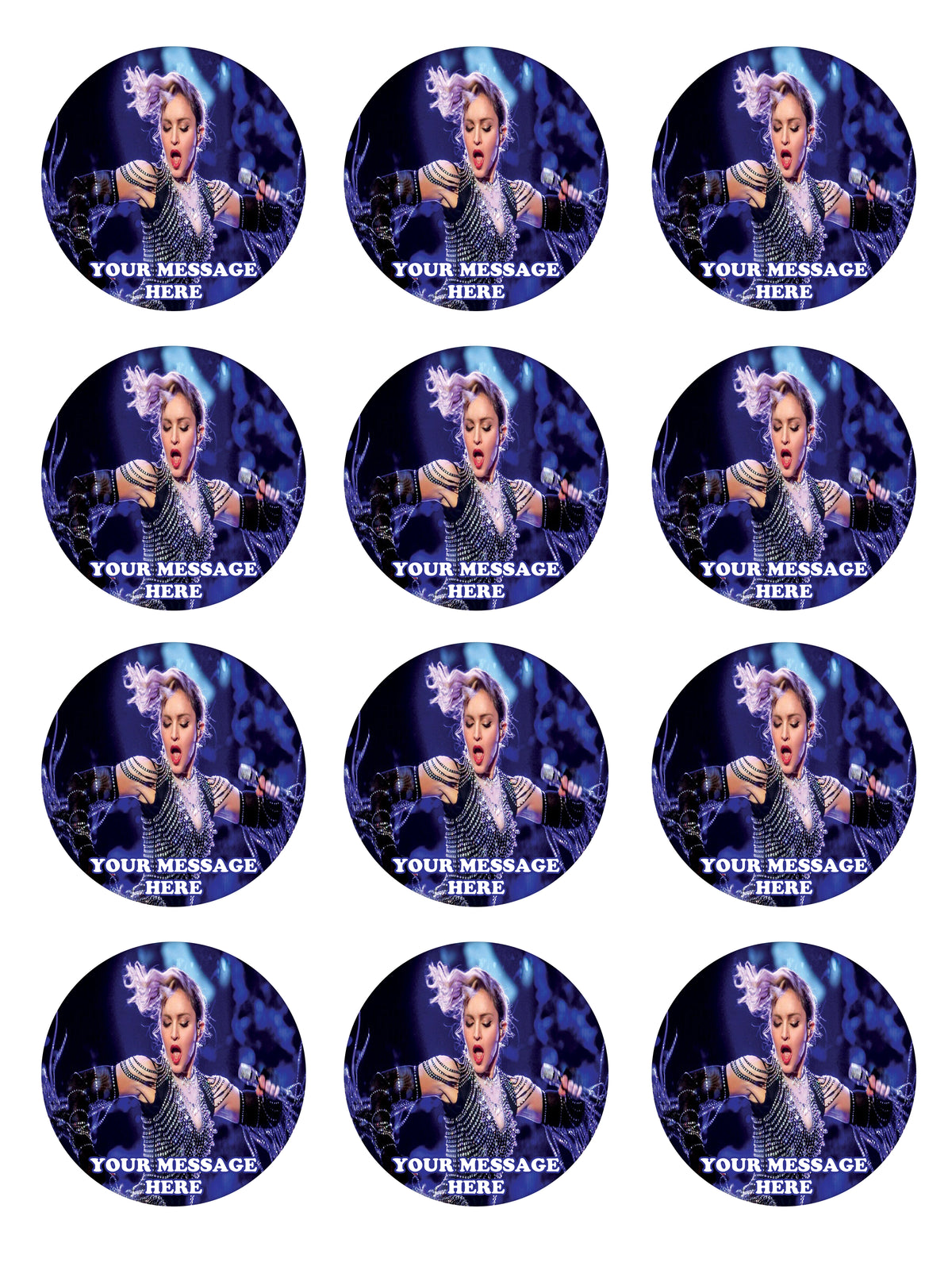 Madonna Edible Cupcake Toppers (12 Images) Cake Image Icing Sugar Sheet