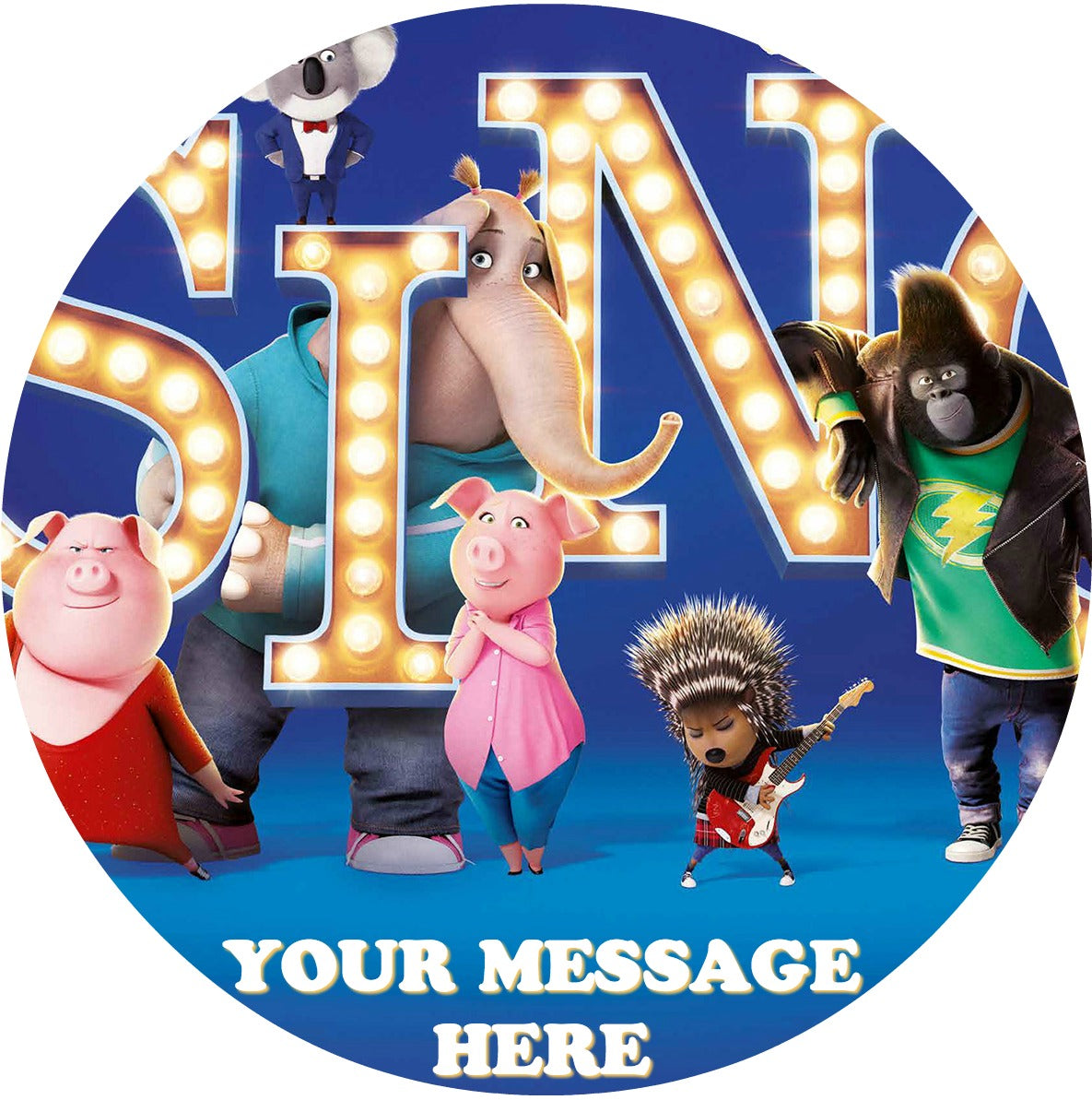 Sing Edible Image Cake Topper Personalized Birthday Sheet Custom Frosting Round Circle