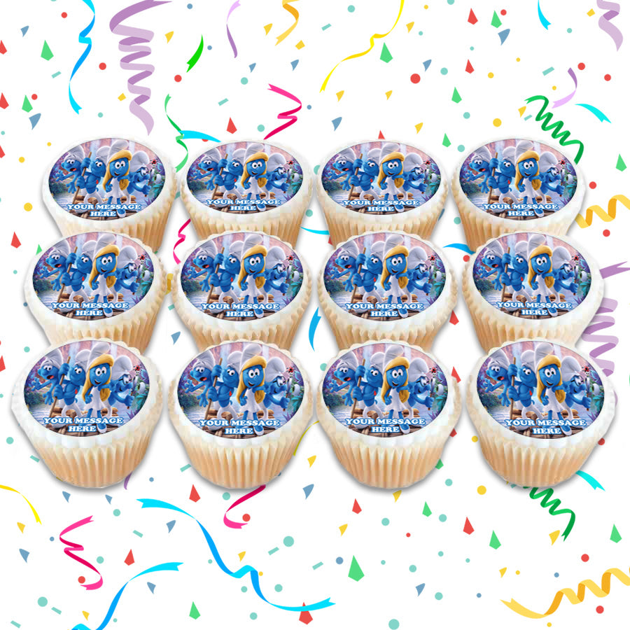 The Smurfs Edible Cupcake Toppers (12 Images) Cake Image Icing Sugar Sheet Edible Cake Images