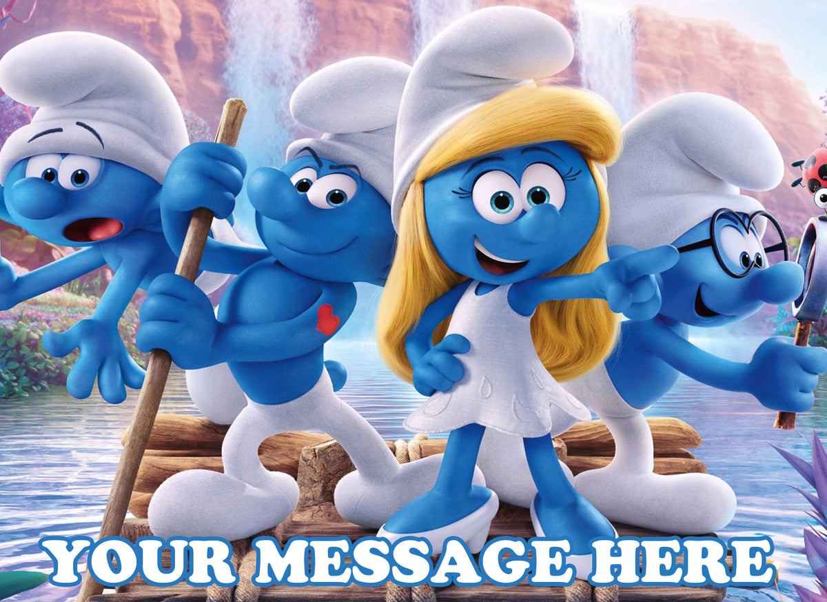 The Smurfs Edible Image Cake Topper Personalized Birthday Sheet Decoration Custom Party Frosting Transfer Fondant