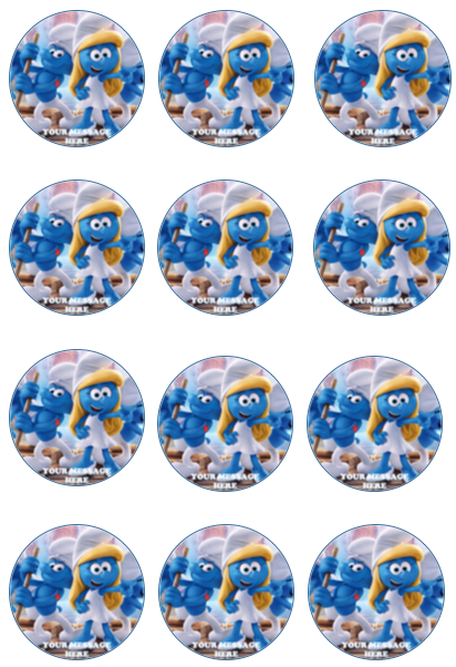 The Smurfs Edible Cupcake Toppers (12 Images) Cake Image Icing Sugar Sheet Edible Cake Images