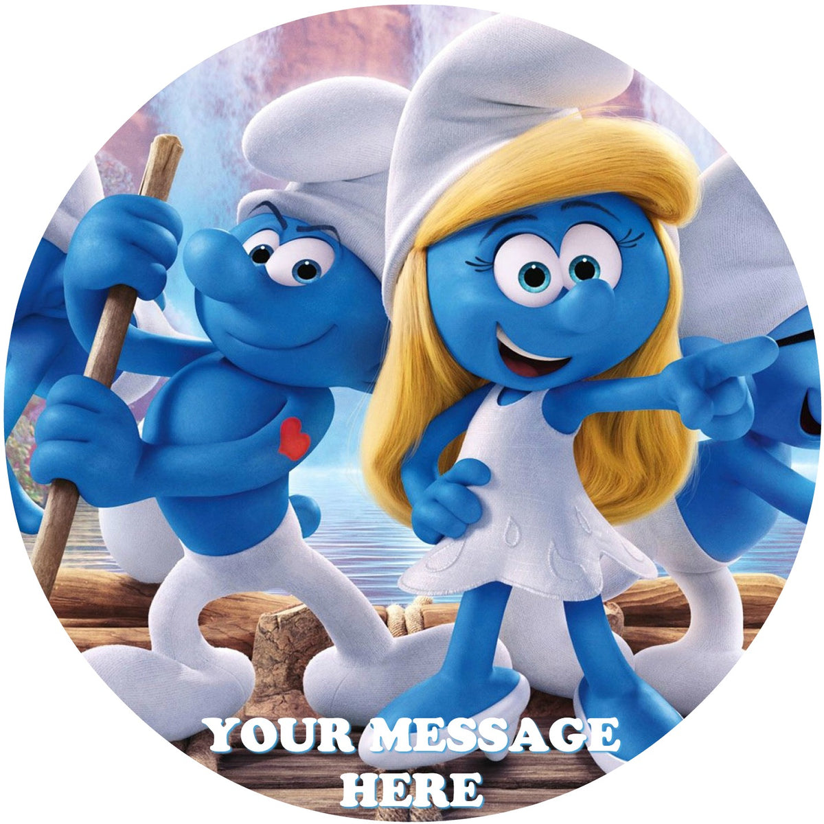 The Smurfs Edible Image Cake Topper Personalized Birthday Sheet Custom Frosting Round Circle