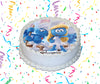 The Smurfs Edible Image Cake Topper Personalized Birthday Sheet Custom Frosting Round Circle