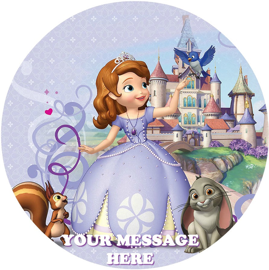 Sofia The First Edible Image Cake Topper Personalized Birthday Sheet Custom Frosting Round Circle