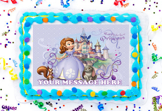 Sofia The First Edible Image Cake Topper Personalized Birthday Sheet Decoration Custom Party Frosting Transfer Fondant