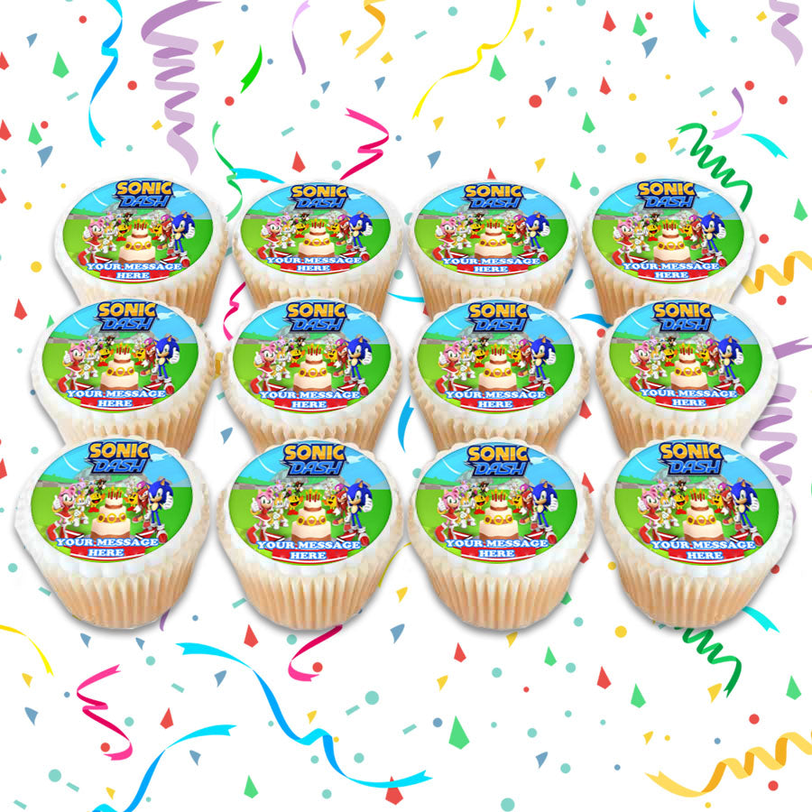 Sonic Dash Edible Cupcake Toppers (12 Images) Cake Image Icing Sugar Sheet Edible Cake Images