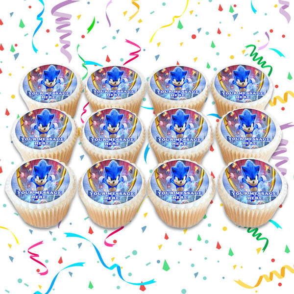 Sonic The Hedgehog Edible Cupcake Toppers (12 Images) Cake Image