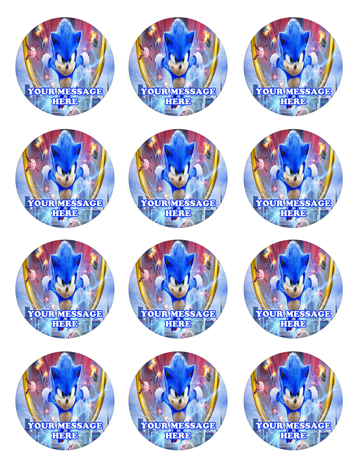 Sonic The Hedgehog Edible Cupcake Toppers (12 Images) Cake Image Icing - PartyCreationz sonic-the-hedgehog-edible-cupcake-toppers-12-images-cake-image-icing-partycreationz