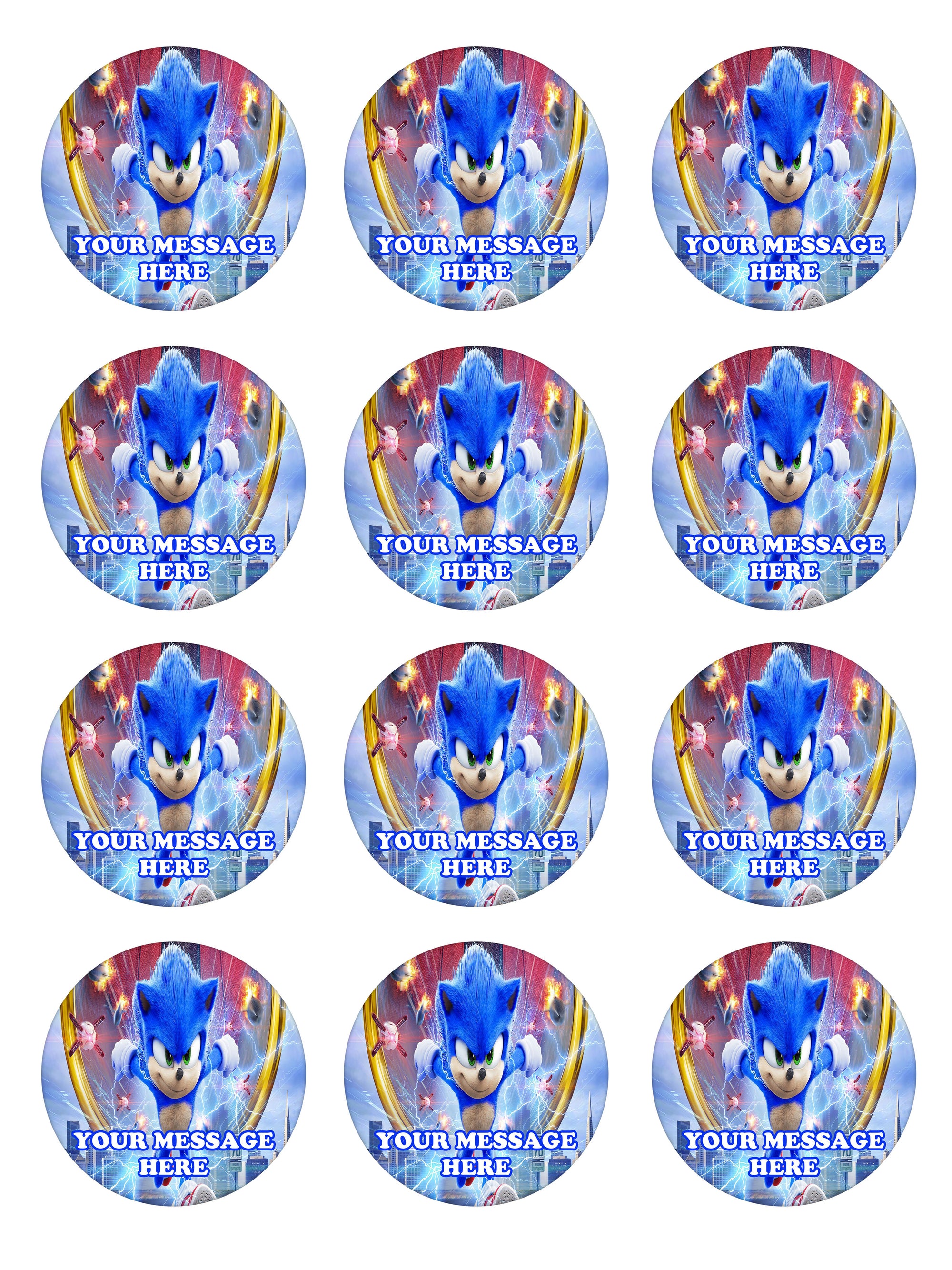 Sonic The Hedgehog Edible Cupcake Toppers (12 Images) Cake Image Icing -  PartyCreationz