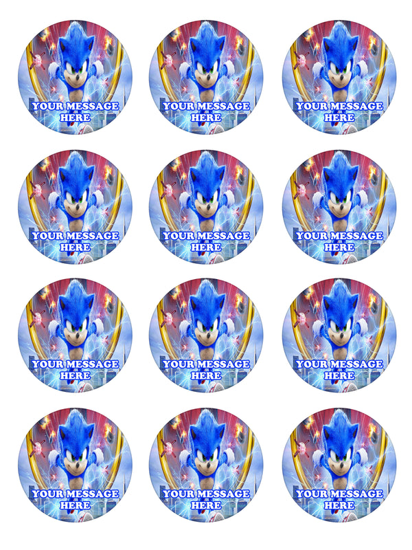 Sonic The Hedgehog Edible Cupcake Toppers (12 Images) Cake Image Icing  Sugar Sheet