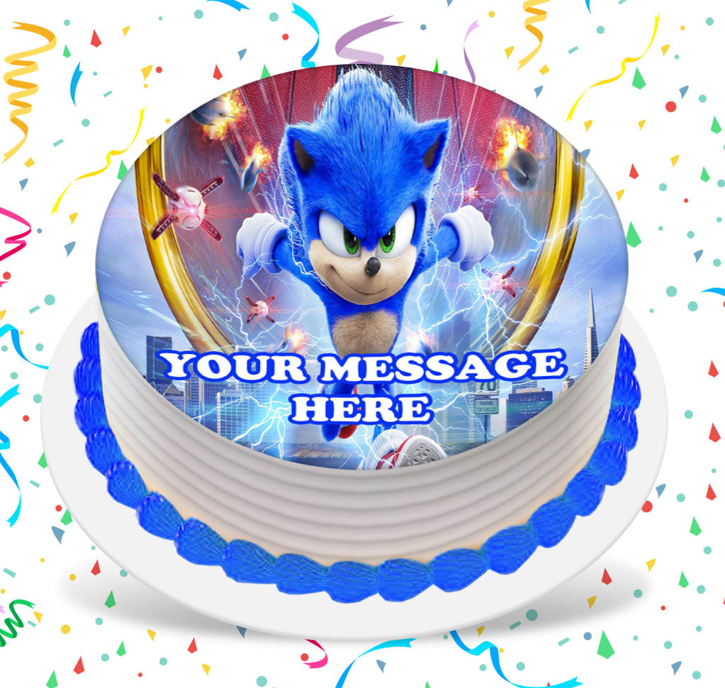 Sonic The Hedgehog Edible Image Cake Topper Personalized Frosting Icin 