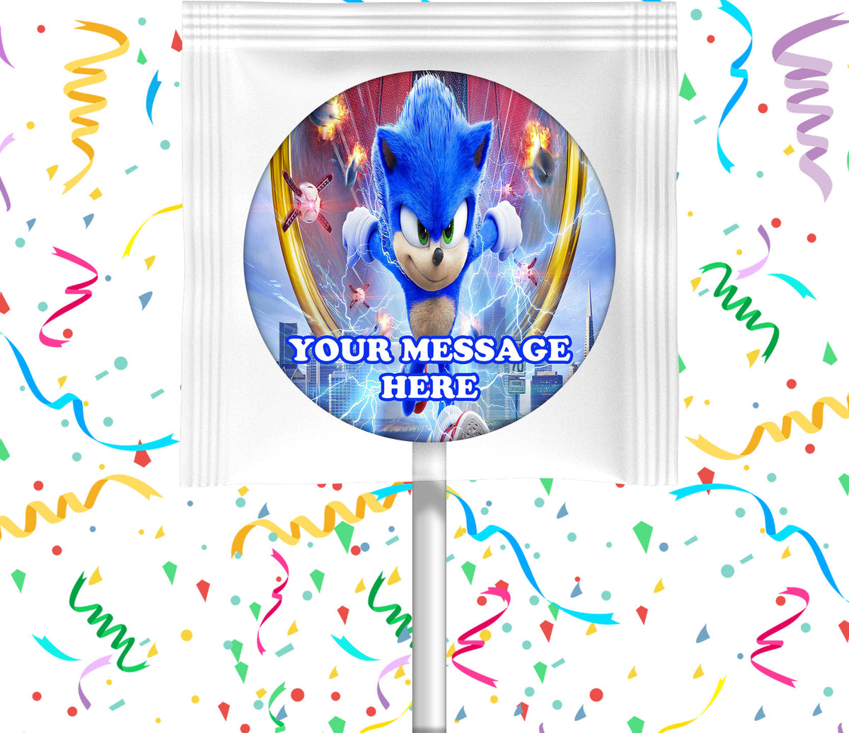 Sonic The Hedgehog Lollipops Party Favors Personalized Suckers 12 Pcs