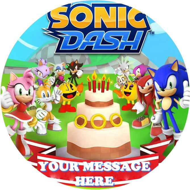 Sonic Birthday Cake Topper/ Personalized Sonic Cake Topper/sonic Cake Topper/sonic  Birthday Party/sonic Party/birthday Cake Topper/cake 
