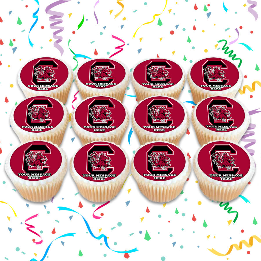 South Carolina Gamecocks Edible Cupcake Toppers (12 Images) Cake Image Icing Sugar Sheet Edible Cake Images