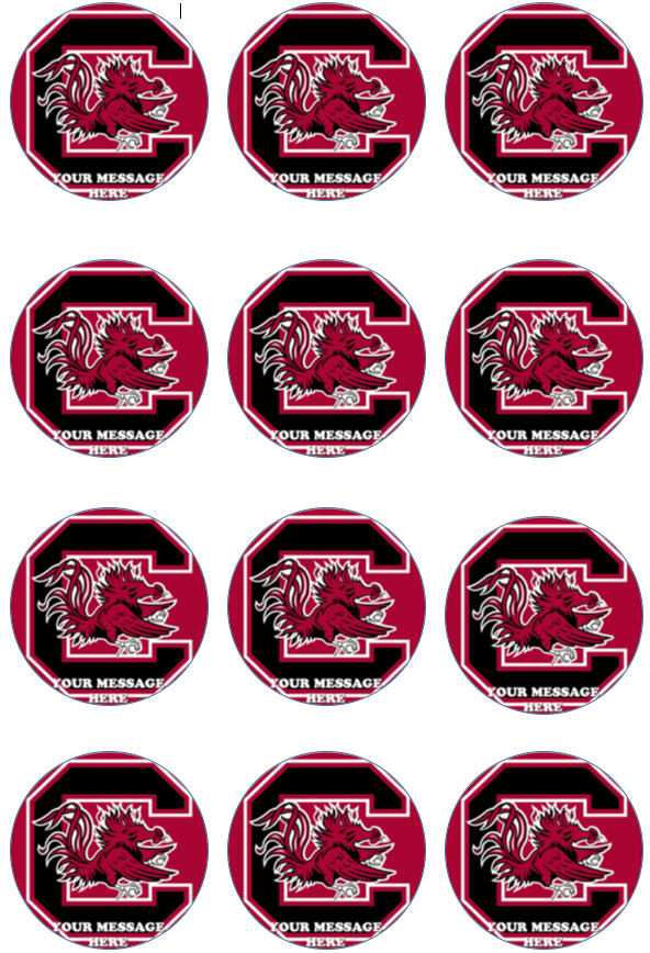South Carolina Gamecocks Edible Cupcake Toppers (12 Images) Cake Image Icing Sugar Sheet Edible Cake Images