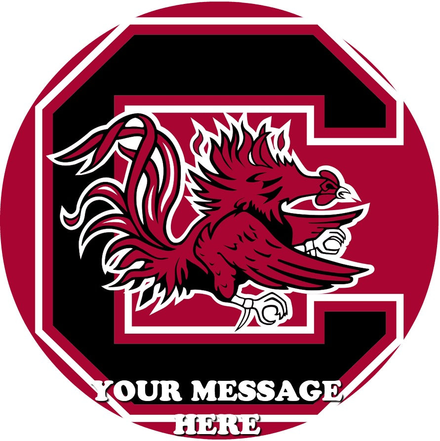 South Carolina Gamecocks Edible Image Cake Topper Personalized Birthday Sheet Custom Frosting Round Circle