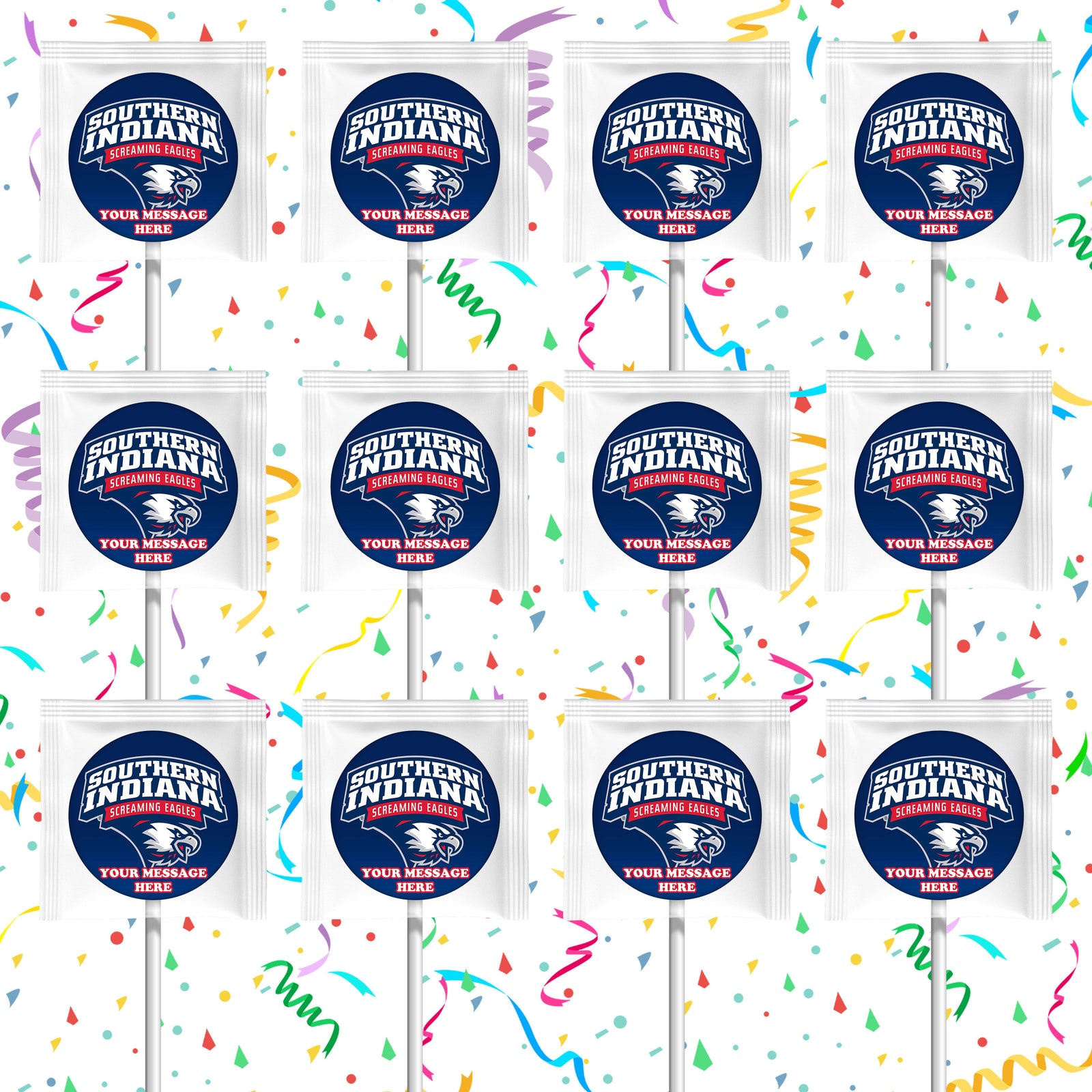 Southern Indiana Screaming Eagles Lollipops Party Favors Personalized Suckers 12 Pcs