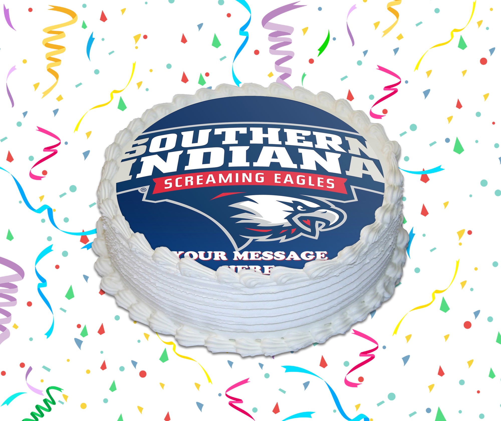 Southern Indiana Screaming Eagles Edible Image Cake Topper Personalized Birthday Sheet Custom Frosting Round Circle