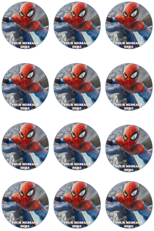 Spider-Man Edible Cupcake Toppers (12 Images) Cake Image Icing Sugar Sheet Edible Cake Images