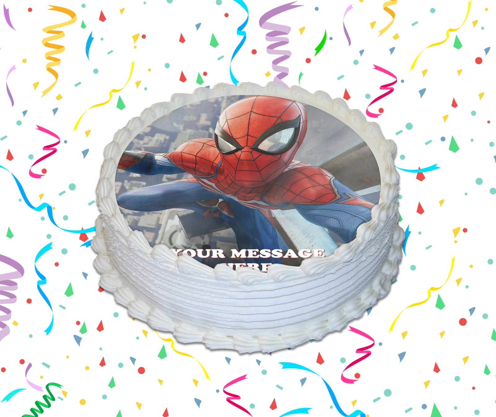 Spider-Man Edible Image Cake Topper Personalized Birthday Sheet Custom Frosting Round Circle