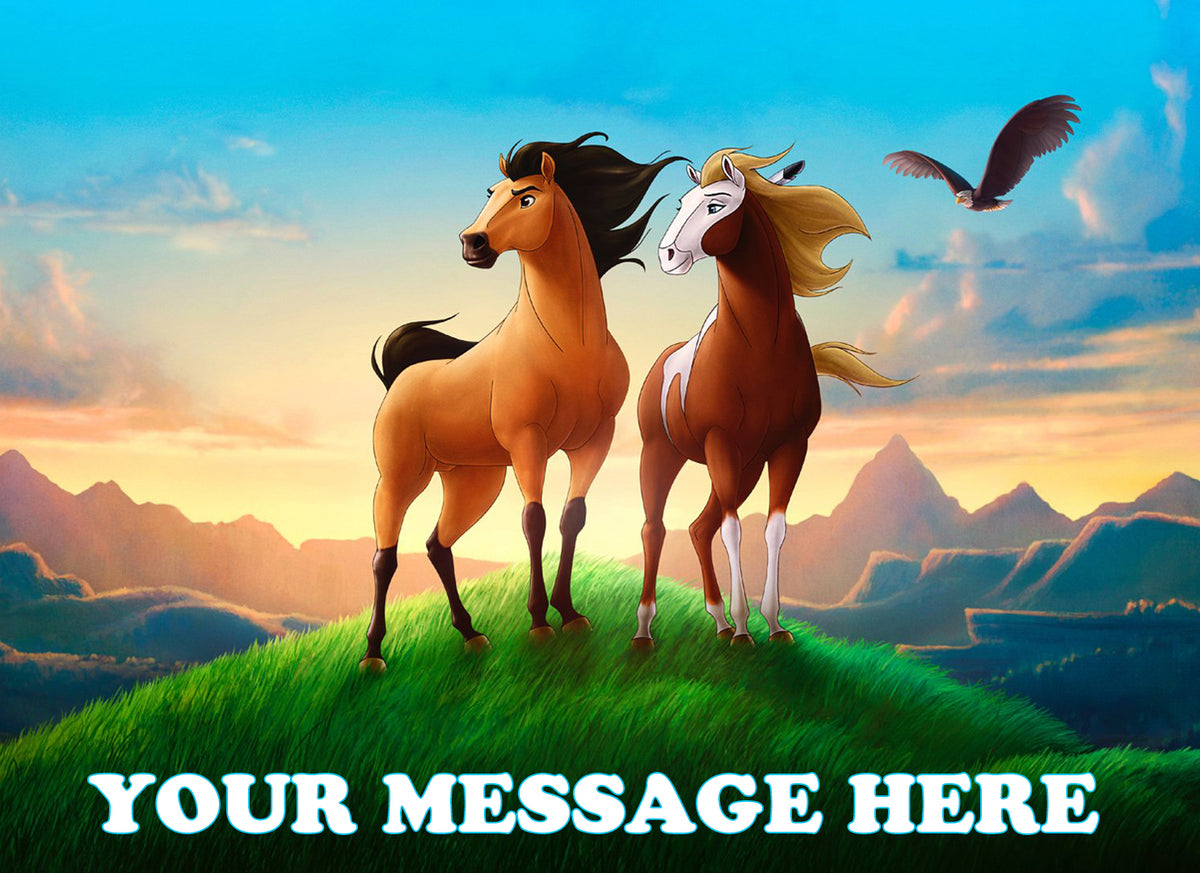 Spirit: Stallion of the Cimarron Edible Image Cake Topper Personalized Birthday Sheet Decoration Custom Party Frosting Transfer Fondant