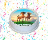 Spirit: Stallion of the Cimarron Edible Image Cake Topper Personalized Birthday Sheet Custom Frosting Round Circle