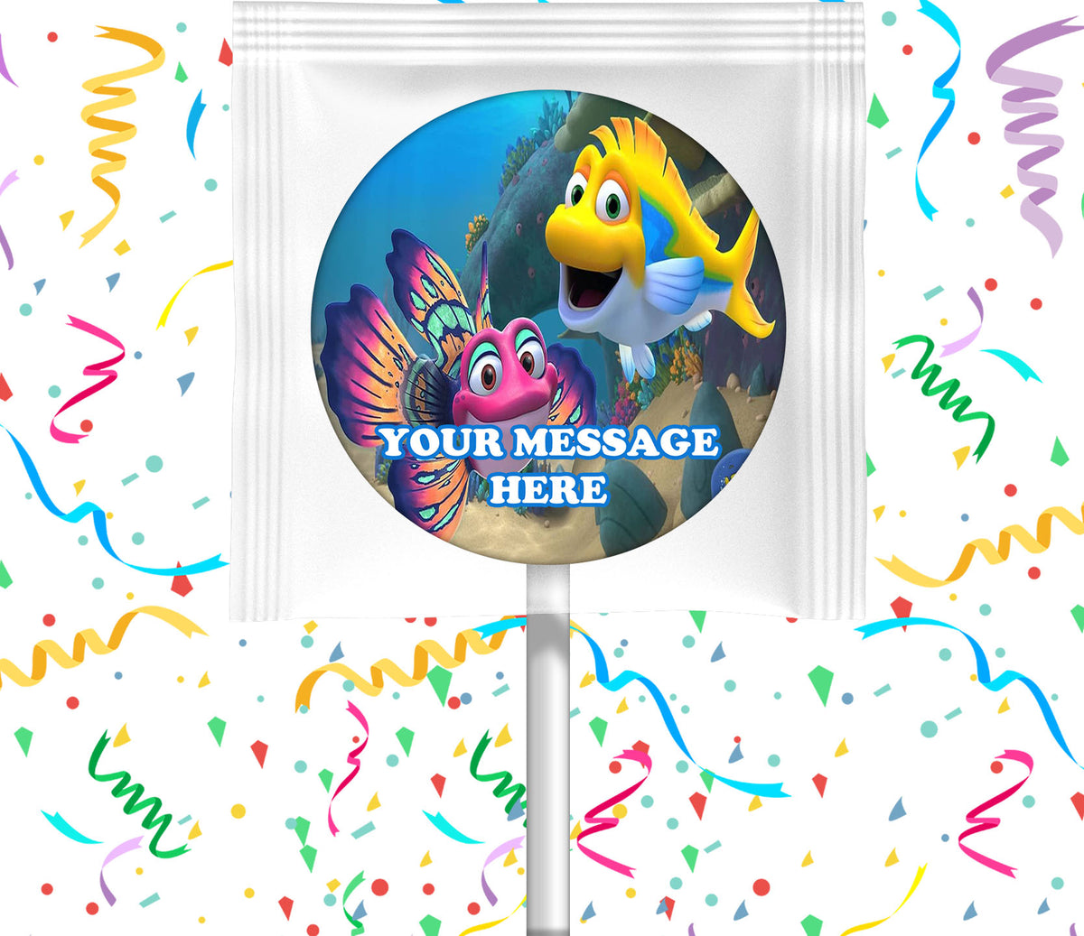 Splash And Bubbles Lollipops Party Favors Personalized Suckers 12 Pcs