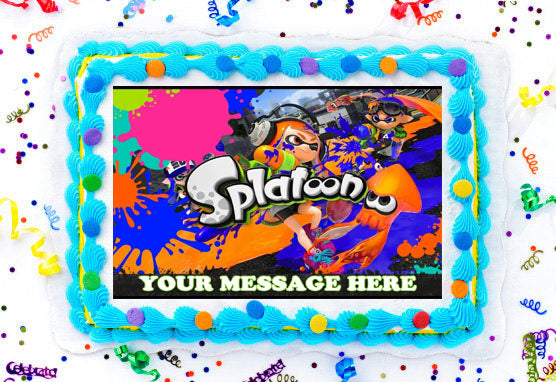 Splatoon Edible Image Cake Topper Personalized Birthday Sheet Decoration Custom Party Frosting Transfer Fondant