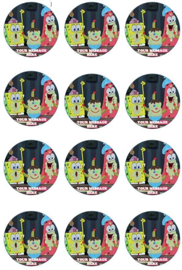 SpongeBob SquarePants Edible Cupcake Toppers (12 Images) Cake Image Icing Sugar Sheet Edible Cake Images