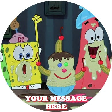 SpongeBob SquarePants Edible Image Cake Topper Personalized Birthday Sheet Custom Frosting Round Circle