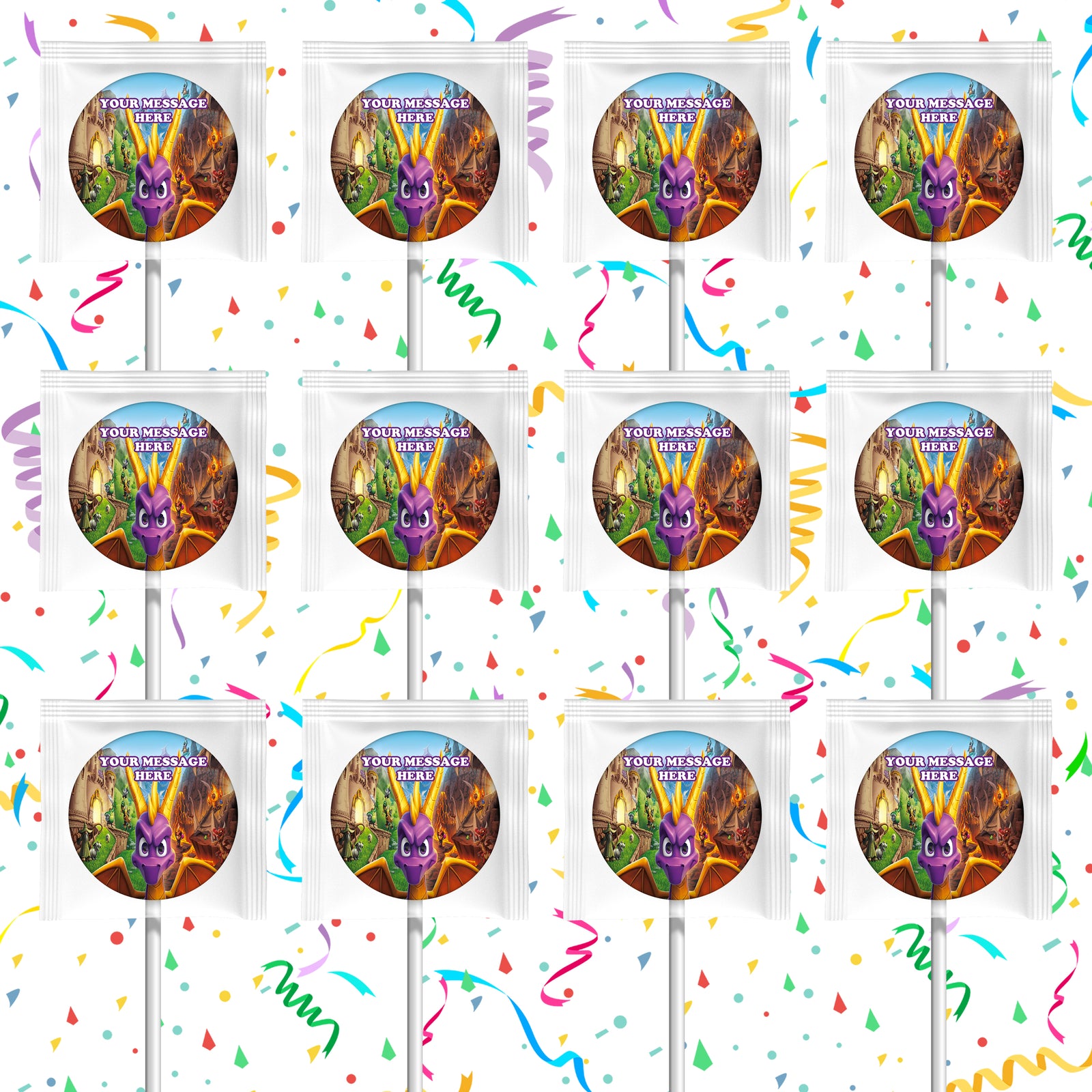 Spyro Lollipops Party Favors Personalized Suckers 12 Pcs