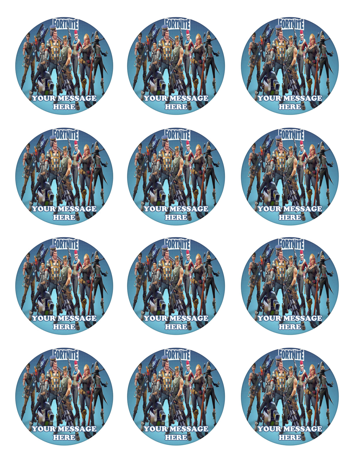 Fortnite Edible Cupcake Toppers (12 Images) Cake Image Icing Sugar Sheet