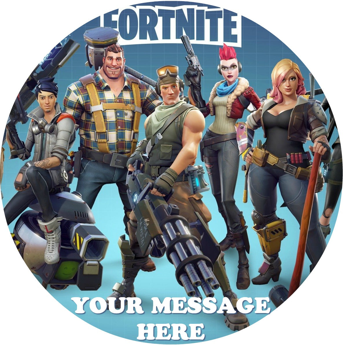 Fortnite Edible Image Cake Topper Personalized Birthday Sheet Custom Frosting Round Circle
