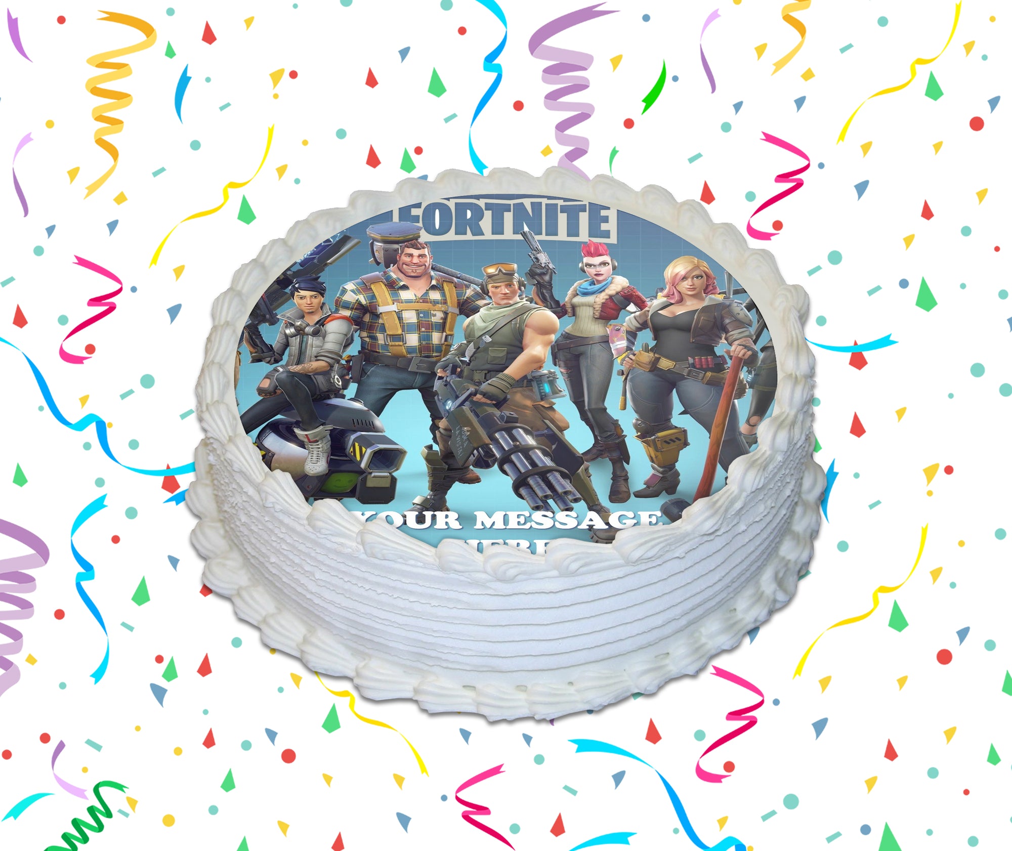 Fortnite Edible Image Cake Topper Personalized Birthday Sheet Custom Frosting Round Circle