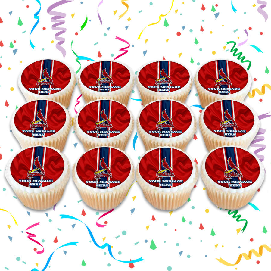 St. Louis Cardinals Edible Cupcake Toppers (12 Images) Cake Image Icing Sugar Sheet Edible Cake Images