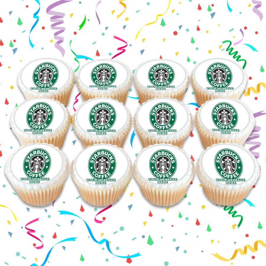 Starbucks Edible Cupcake Toppers (12 Images) Cake Image Icing Sugar Sheet Edible Cake Images