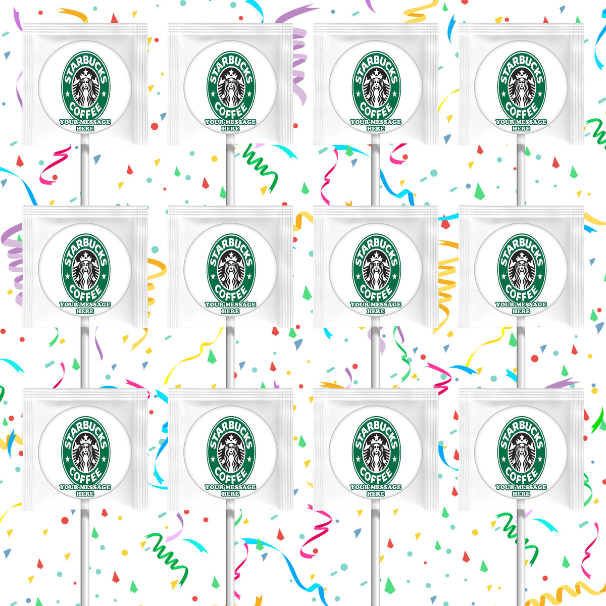 Starbucks Lollipops Party Favors Personalized Suckers 12 Pcs