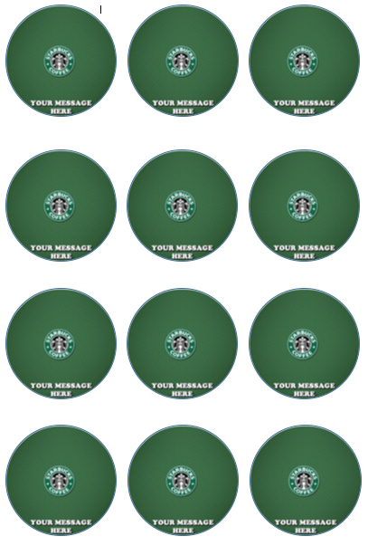 Starbucks Edible Cupcake Toppers (12 Images) Cake Image Icing Sugar Sheet Edible Cake Images