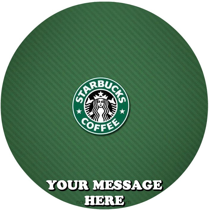 Starbucks Edible Image Cake Topper Personalized Birthday Sheet Custom Frosting Round Circle