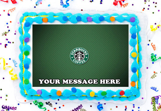 Starbucks Edible Image Cake Topper Personalized Birthday Sheet Decoration Custom Party Frosting Transfer Fondant