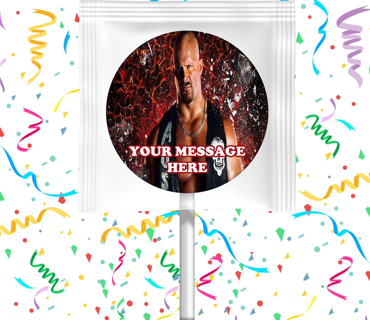 Stone Cold Steven Austin Lollipops Party Favors Personalized Suckers 12 Pcs
