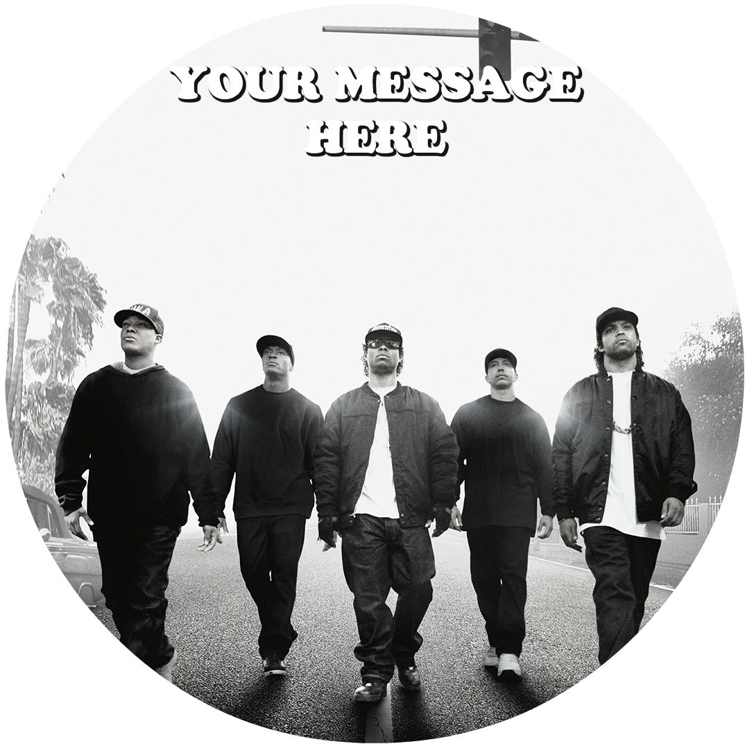 Straight Outta Compton Edible Image Cake Topper Personalized Birthday Sheet Custom Frosting Round Circle