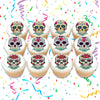 Sugar Skull Day Of The Dead Halloween Edible Cupcake Toppers (12 Images) Cake Image Icing Sugar Sheet Decorations