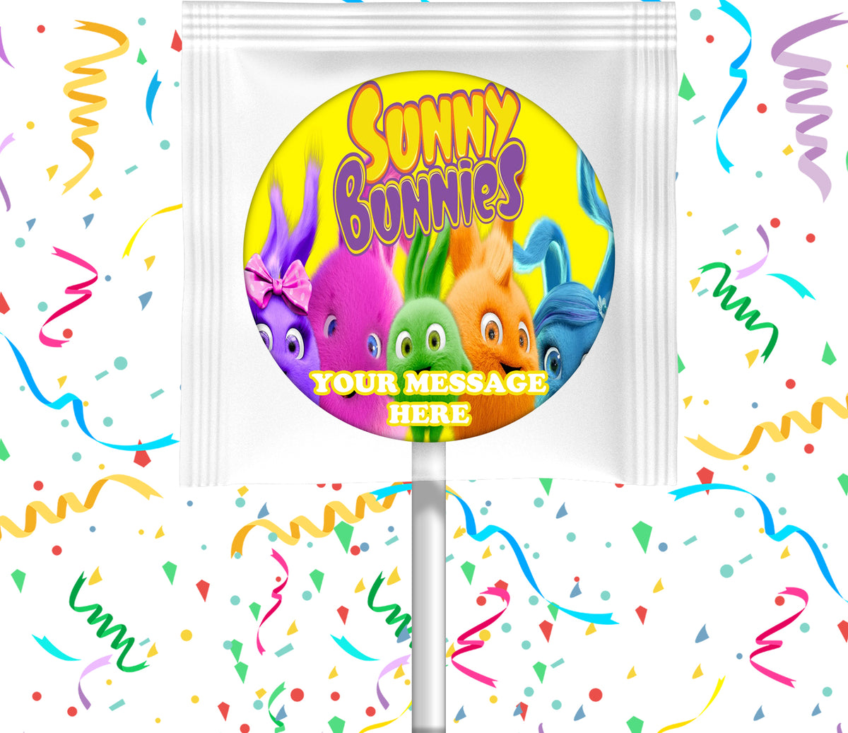 Sunny Bunnies Lollipops Party Favors Personalized Suckers 12 Pcs